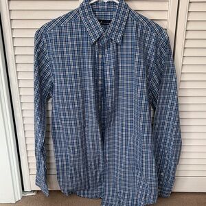 John Ashford Blue Checkered Men's Shirt